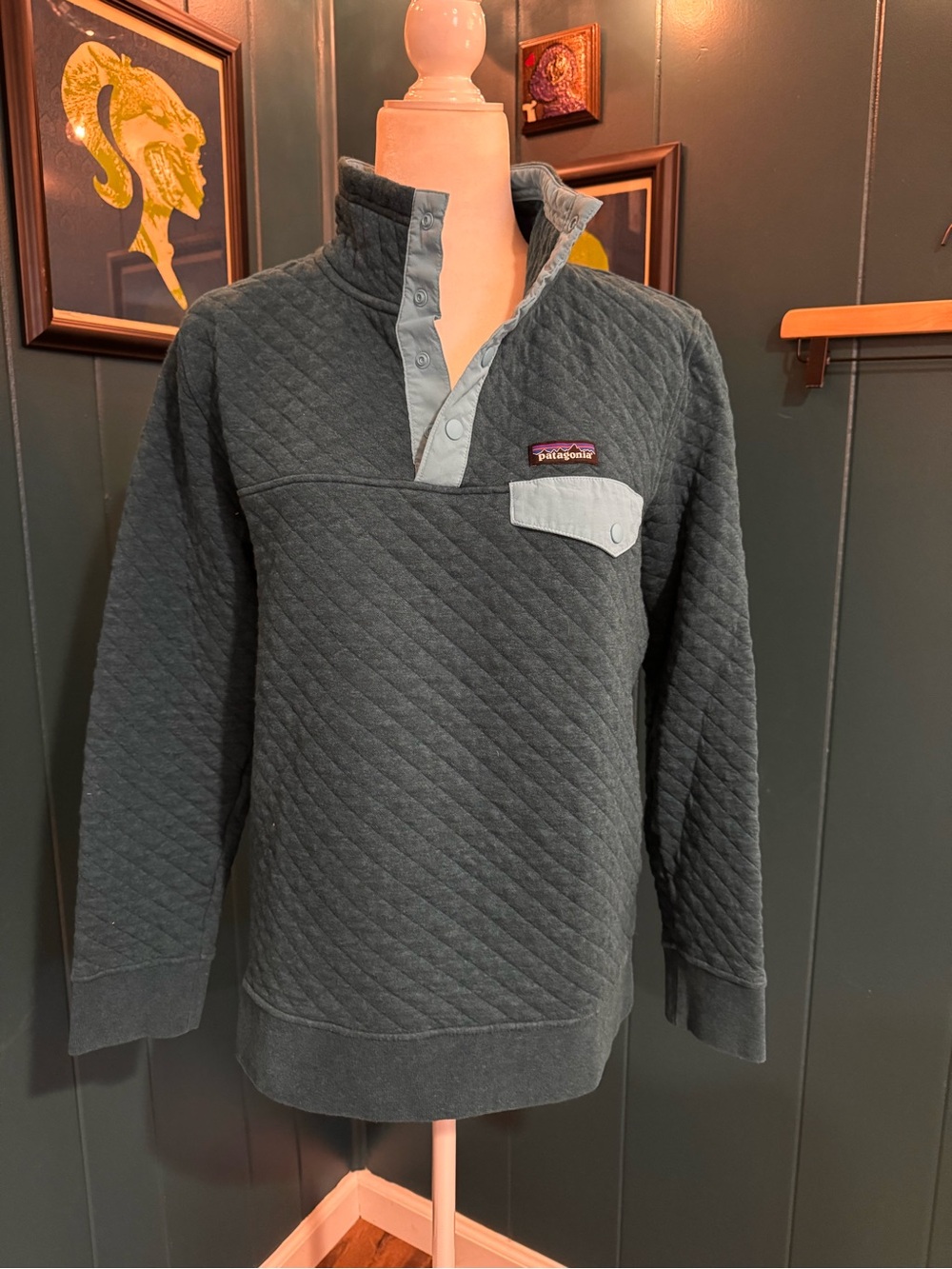 Patagonia women’s Quilted Snap-T Pullover - Dark Teal
